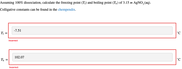 Assuming 100 dissociation calculate the freezing point