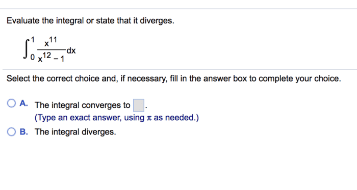 Chegg evaluate integral diverges