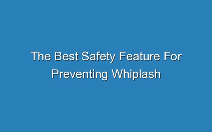 The best safety feature for preventing whiplash is the airbag